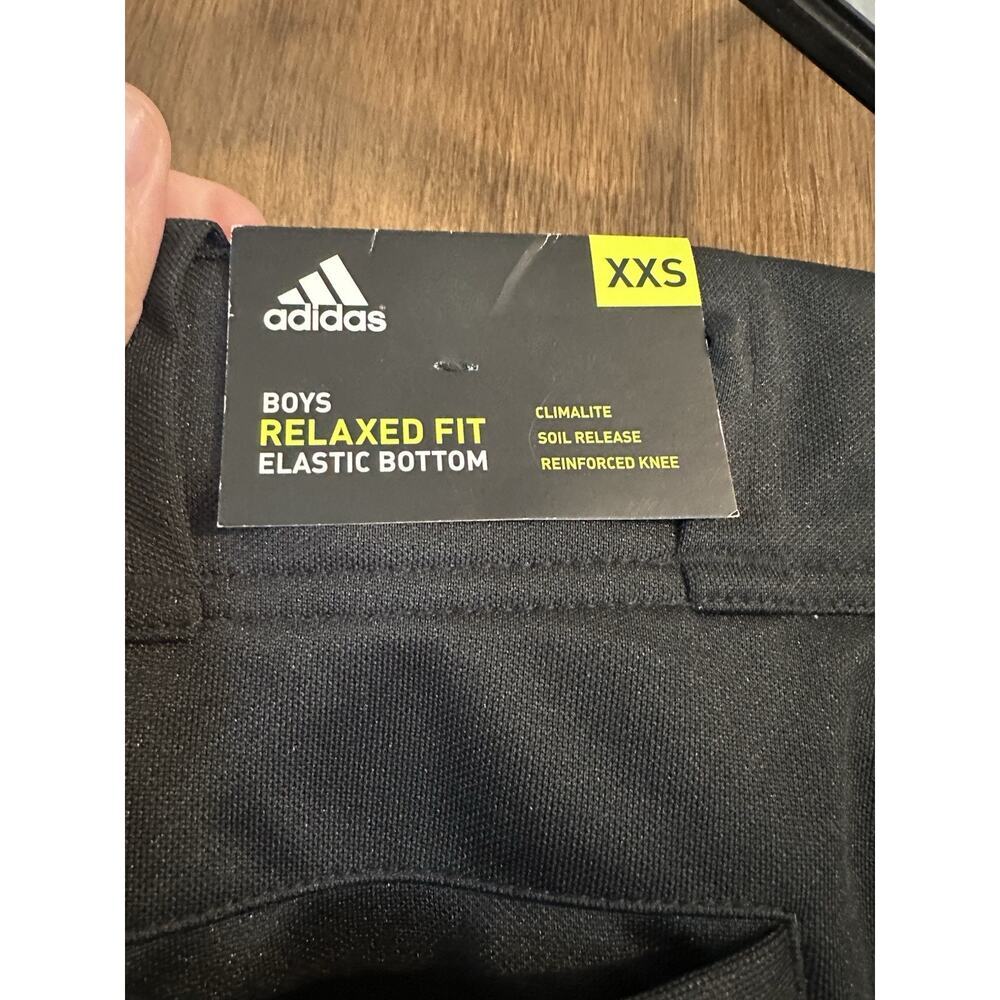NWT Adidas boys baseball tripple stripe pants black xxs summer sports t-ball - Picture 6 of 11